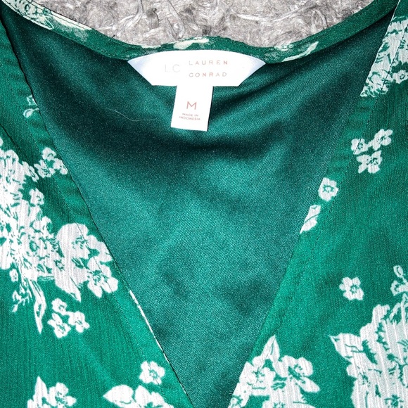 Size M LC Lauren Conrad High Low Wrap Maxi Dress sheer long sleeve front tie - Picture 7 of 13